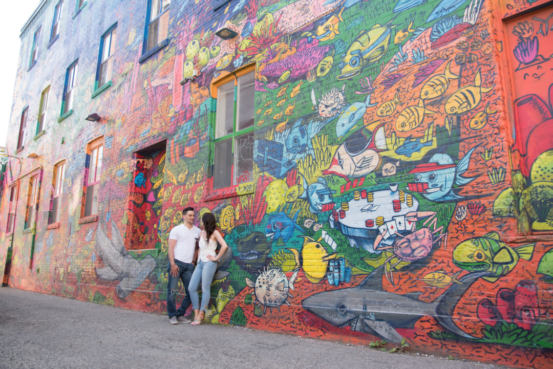Graffiti alley, toronto, engagement shoot, wedding photography, queen street Toronto